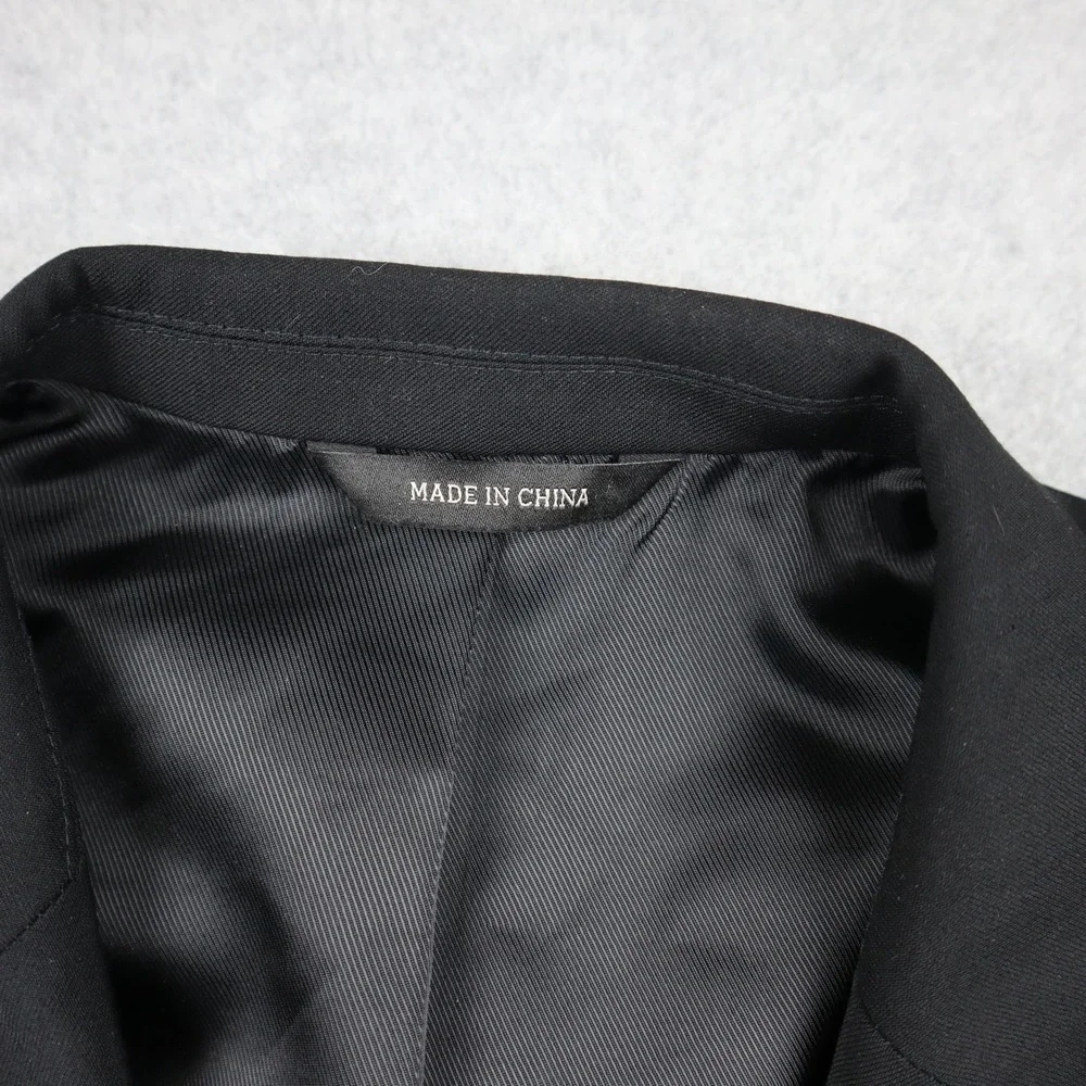 Banana Republic Blazer Mens 46R Tailored Fit Black Wool Lanificio F.lli Cerruti